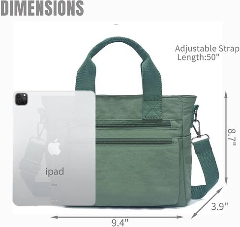 Small Nylon Tote Bag for Women Lightweight Crossbody Tote Handbag with Long Strap for Daily, Work, College & Travel in Kuwait