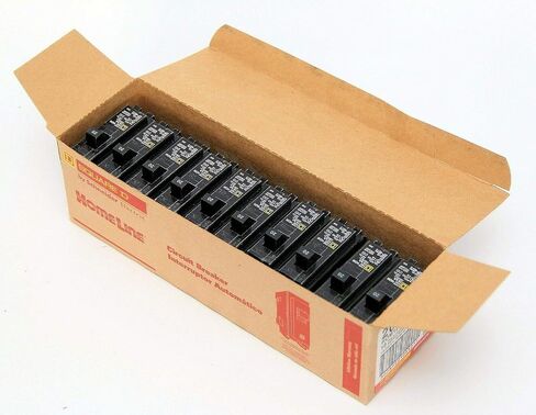 Box of 10 Square D HOM120 plug-on Circuit breakers 1 pole 20A 120-240V in Saudi Arabia