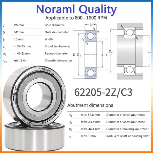 1Pcs Bearing 62304-2RS 62304-2Z 62205-2RS 62205-2Z Deep Groove Ball Bearing(62304-2ZC3) in Saudi Arabia