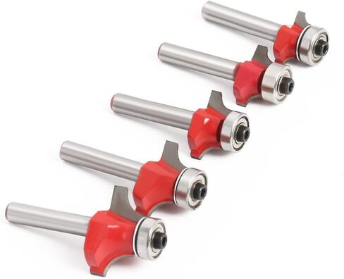 Jinchao-Router bits, 1/4 6mm Shank Corner Round Over Router Bit, with Bearing Milling Cutter for Wood Woodwork Tungsten Carbide, for Home DIY (Cutting Edge Length : 1I4X7I8) in Saudi Arabia