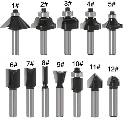 Jinchao-Router bits, 8mm Shank Round Over Router Bits for Wood Woodworking Tool 2 Flute Endmill with Bearing Milling Cutter Corner Round Over, for Home DIY (Cutting Edge Length : NO11) in Kuwait