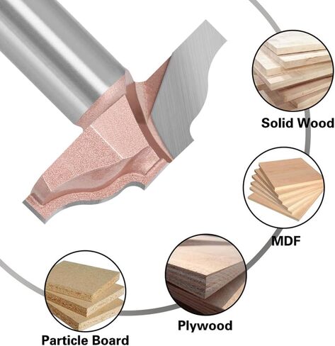 Jinchao-Router bits, 12.7mm Shank Woodworking Door Frame Lace Door Engraving Profiled Lace Cabinet Engraving Router Bit, for Home DIY (Cutting Edge Length : 07011010-12.7MM) in Kuwait