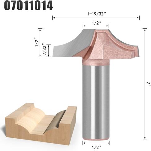 Jinchao-Router bits, 12.7mm Shank Woodworking Door Frame Lace Door Engraving Profiled Lace Cabinet Engraving Router Bit, for Home DIY (Cutting Edge Length : 07011010-12.7MM) in Kuwait