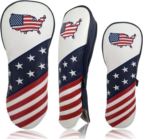 Golf Headcovers for Drivers and Woods – Set of 3 (S/M/L), Leather Club Covers with Magnetic Number Tags, Floral Design, Scratch-Resistant, Fits Most Golf Clubs in Saudi Arabia