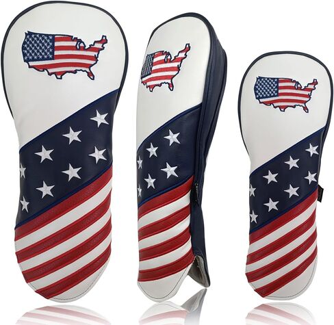 Golf Headcovers for Drivers and Woods – Set of 3 (S/M/L), Leather Club Covers with Magnetic Number Tags, Floral Design, Scratch-Resistant, Fits Most Golf Clubs in Saudi Arabia