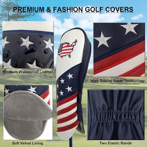 Golf Headcovers for Drivers and Woods – Set of 3 (S/M/L), Leather Club Covers with Magnetic Number Tags, Floral Design, Scratch-Resistant, Fits Most Golf Clubs in Saudi Arabia