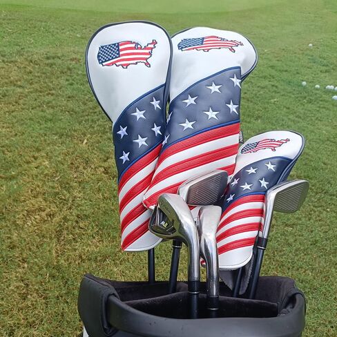 Golf Headcovers for Drivers and Woods – Set of 3 (S/M/L), Leather Club Covers with Magnetic Number Tags, Floral Design, Scratch-Resistant, Fits Most Golf Clubs in Saudi Arabia