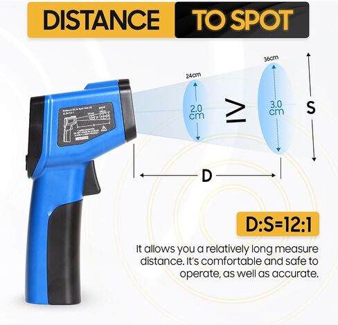 Seentech DT8380BH مقياس حرارة الأشعة تحت الحمراء الصناعية -اختبار درجة حرارة غير الاتصال للاستخدام المطبخ والصناعي ، -50 درجة مئوية إلى 380 درجة مئوية ، دقة عالية مع استهداف الليزر (DT8550DH) in Kuwait
