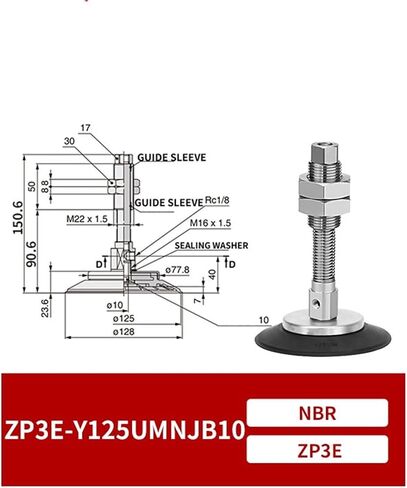 ZP3E-Y63/80/100/125UMNJB Pneumatic Manipulator Heavy Duty Vacuum Suction Cup 1Pcs(ZP3E-Y125UMNJB10) in Saudi Arabia