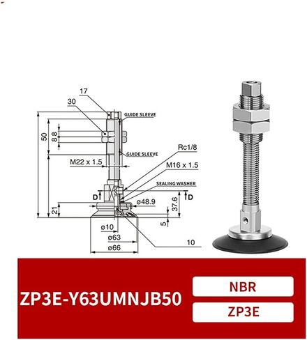 ZP3E-Y63/80/100/125UMNJB Pneumatic Manipulator Heavy Duty Vacuum Suction Cup 1Pcs(ZP3E-Y125UMNJB10) in Saudi Arabia