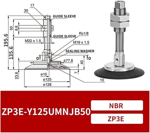 ZP3E-Y63/80/100/125UMNJB Pneumatic Manipulator Heavy Duty Vacuum Suction Cup 1Pcs(ZP3E-Y125UMNJB10) in Saudi Arabia