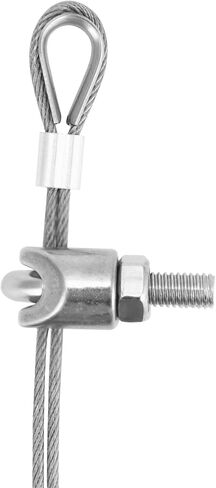 Qwork 5/16 "سلك حبل المشبك مقطع M8 ، 25 حزمة كبيرة u الترباس السرج السقيفة ، 304 المشابك كابل السحابة الفولاذ المقاوم للصدأ ، قم بتوصيل طبقتين من الأسلاك لتشكيل حلقة in Kuwait