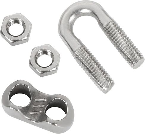 Shuess 40 pcs 1/4 مشابك الكابل 1/4 بوصة من الفولاذ المقاوم للصدأ M6 سلك حبل المشبك مشبك in Saudi Arabia