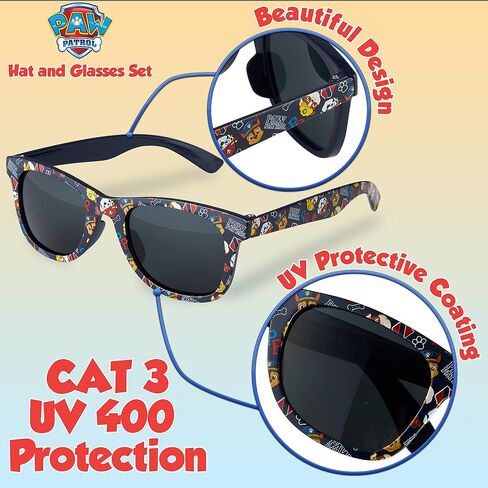 Paw Patrol Baseball Cap و Kids Sunglasses - Boys Sun Hat & UV400 نظارة شمسية للأطفال in Saudi Arabia