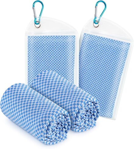 Cooling Towels 2 Pack, 40 * 12inch Cooling Towels for Neck and Face, Sports Towel with UPF50 Sun Protection, Ideal for Yoga, Gym, Camping, Running- Blue in Saudi Arabia