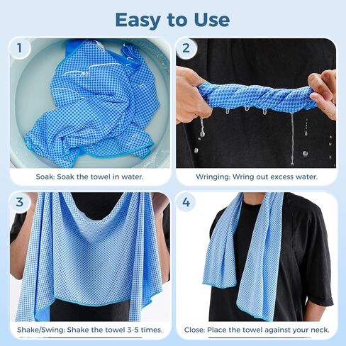 Cooling Towels 2 Pack, 40 * 12inch Cooling Towels for Neck and Face, Sports Towel with UPF50 Sun Protection, Ideal for Yoga, Gym, Camping, Running- Blue in Saudi Arabia