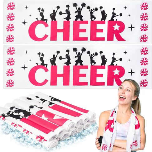 R HORSE 12Pcs Cheerleader Cooling Towels - 40"x12" Breathable Chilly Microfiber Ice Towels for Neck and Head, Sport Cheer Gifts Bulk for Cheer Sport Team Training Basketball Football Baseball Events in Saudi Arabia