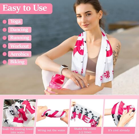 R HORSE 12Pcs Cheerleader Cooling Towels - 40"x12" Breathable Chilly Microfiber Ice Towels for Neck and Head, Sport Cheer Gifts Bulk for Cheer Sport Team Training Basketball Football Baseball Events in Saudi Arabia