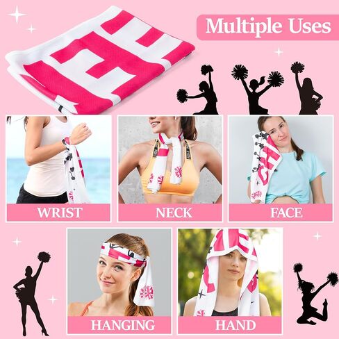 R HORSE 12Pcs Cheerleader Cooling Towels - 40"x12" Breathable Chilly Microfiber Ice Towels for Neck and Head, Sport Cheer Gifts Bulk for Cheer Sport Team Training Basketball Football Baseball Events in Saudi Arabia