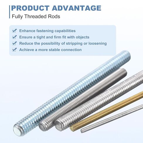 uxcell 2Pcs M3-0.5x250mm Fully Threaded Rods, Threaded Rods Bar Studs, Brass Long Thread Screws Hardware for U-Bolts, Anchors, Clamps, Hangers, Brass in Saudi Arabia