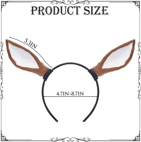 MOSTORY Antler Deer Ear Headband - Reindeer Horns Hairband for Adult Antlers Headpiece for Cosplay Renaissance Renfaire in Saudi Arabia