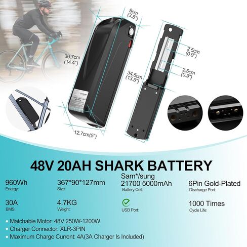 20Ah 17.5Ah 13Ah Ebike Battery - 48V 36V Bike Battery for 0-1500W Electric Bike Kit, for BAFANG Voilamart AW Ebikeling Pexmor L-Fater Conversion Kit, Batteries for Mid Drive Kit & Hub Motor in Kuwait