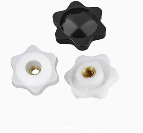 M4 M5 M6 M8 M10 PLUM BAKELITE HAND LICK NUTS Star Mechanical Black White Thumb Clamping Knob Manual (White Blind ، M10 Head 38mm 10pcs) in Saudi Arabia