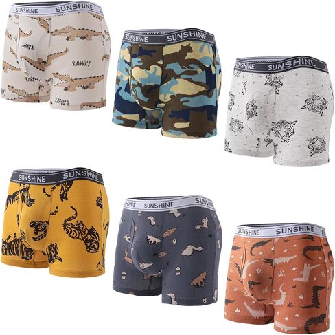 ملخصات Boys Boxer ، نمط كرتون لطيف ، ملابس داخلية قطنية مطبوعة ، ناعم مريح وقابل للتنفس 6 حزمة in Kuwait