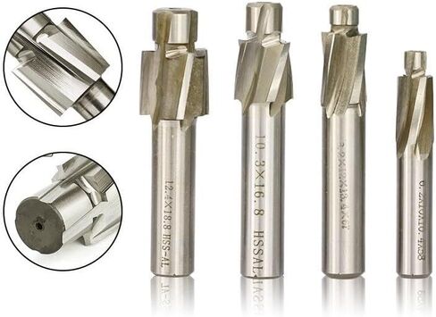 4 Flute HSS Counterbore End Mill M3.2-M20 Pilot Slotting Bit Milling Cutter for Wood/Metal Drilling Counterbore Mill (Size : 3.2x5.9x6x50) in Saudi Arabia