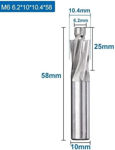 4 Flute HSS Counterbore End Mill M3.2-M20 Pilot Slotting Bit Milling Cutter for Wood/Metal Drilling Counterbore Mill (Size : 3.2x5.9x6x50) in Saudi Arabia