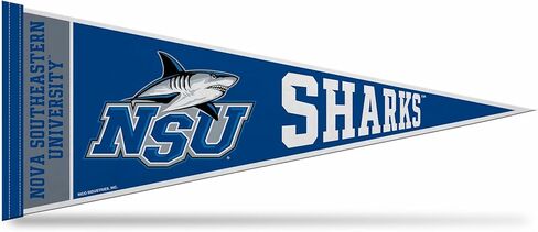 Rico Industries NCAA Nova Southeastern (or NSU) Sharks 12" x 30" Felt Wall Décor Pennant - Great for Home/Bed Room/Man Cave Décor in Saudi Arabia