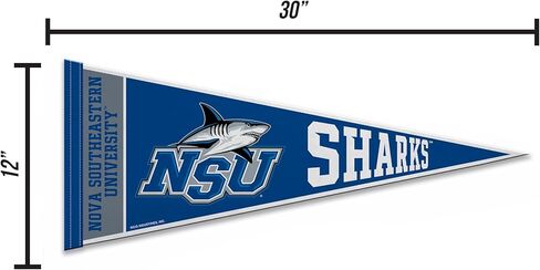 Rico Industries NCAA Nova Southeastern (or NSU) Sharks 12" x 30" Felt Wall Décor Pennant - Great for Home/Bed Room/Man Cave Décor in Saudi Arabia