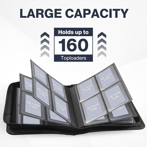 Toploader Binder ، يحمل 360 من Toploaders ، 100 من Toploaders ، و 9 جيبات Pu Top Binder ل 3 "× 4" من محولات أعلى ، رينغ لائعي TOPLOADER RINDING in Kuwait
