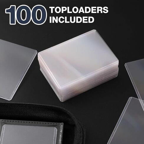 Toploader Binder ، يحمل 360 من Toploaders ، 100 من Toploaders ، و 9 جيبات Pu Top Binder ل 3 "× 4" من محولات أعلى ، رينغ لائعي TOPLOADER RINDING in Kuwait