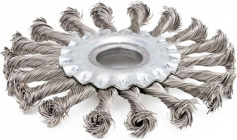 Harri Abrasives® - Twist Knotted Wire Wheel Brush - Stainless Steel - 4½″ X 1/2" - Wire Diam: 0.02" - Arbor Hole: 7/8" (2-Pack) in Saudi Arabia