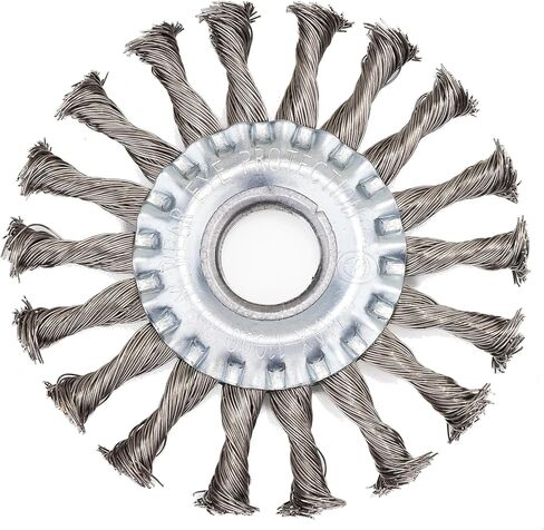 Harri Abrasives® - Twist Knotted Wire Wheel Brush - Stainless Steel - 4½″ X 1/2" - Wire Diam: 0.02" - Arbor Hole: 7/8" (2-Pack) in Saudi Arabia