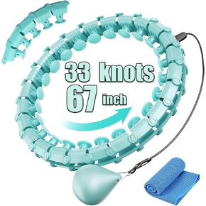 Coolboss مرجحة تمرين هولا دائرة 33 عقدة اللانهاية hoola fit hoop بالإضافة إلى الحجم لفقدان وزن البالغين - حلقة الخصر التمرين الذكية ، قابلة للفصل والتعديل المعدات الصامتة المركبة السايان in Kuwait