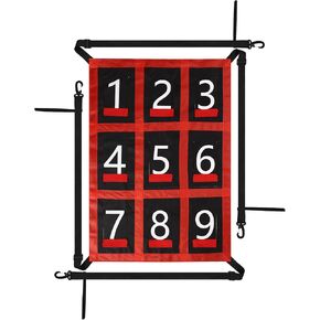 Waterproof Adjustable Baseball Strike Zone Target Net, 26.8x19.3in Numbered Softball 9 Hole Pitching Trainers with Numbers Sports Equipment Accessories Supplies for Training in Kuwait