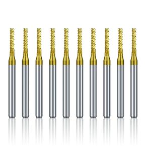 10pcs 3.175mm Shank Carbide Corn PCB Milling Cutter 1.5mm Titanium Coated CNC Router Bits End Milling Bit for CNC Machine Milling Tool in Kuwait