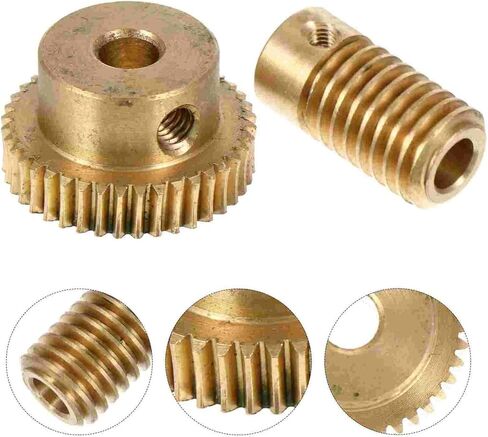 Industrial helical Gear 2pcs Shaft Worm Gear Replacement Accessories with Durable Wheel Copper Small Modulus in Saudi Arabia