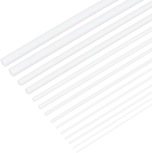 Benecreat 48pcs 7 أنماط مستديرة قضيب ABS البلاستيكي ، قضبان التوحيد الأكريليك الصلبة ABS styren in Kuwait