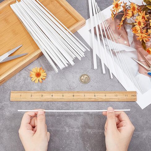 Benecreat 48pcs 7 أنماط مستديرة قضيب ABS البلاستيكي ، قضبان التوحيد الأكريليك الصلبة ABS styren in Kuwait