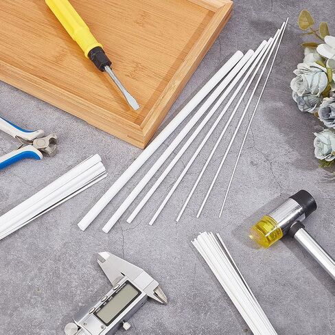 Benecreat 48pcs 7 أنماط مستديرة قضيب ABS البلاستيكي ، قضبان التوحيد الأكريليك الصلبة ABS styren in Kuwait