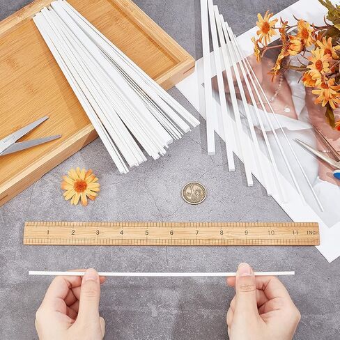 Benecreat 48pcs 7 أنماط مستديرة قضيب ABS البلاستيكي ، قضبان التوحيد الأكريليك الصلبة ABS styren in Saudi Arabia