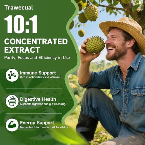 قطرات سائل Soursop Graviola - 5 في 1 مع Echinacea ، الكركم ، VC ، الزنك ، 10: 1 تركيز البيرة على الدعم المناعي ، الصحة الخلوية ودعم مضادات الأكسدة in Kuwait