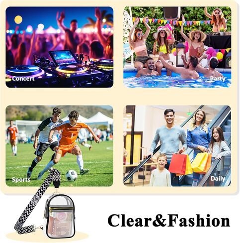 Clear Bag for Stadium Events Approved Concert Travel Outdoors See Through Sports Fan Handbags&Purses in Saudi Arabia