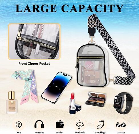 Clear Bag for Stadium Events Approved Concert Travel Outdoors See Through Sports Fan Handbags&Purses in Saudi Arabia