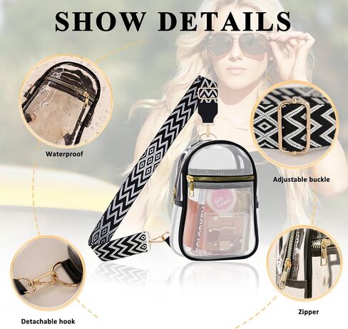 Clear Bag for Stadium Events Approved Concert Travel Outdoors See Through Sports Fan Handbags&Purses in Saudi Arabia
