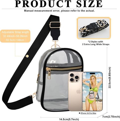 Clear Bag for Stadium Events Approved Concert Travel Outdoors See Through Sports Fan Handbags&Purses in Saudi Arabia