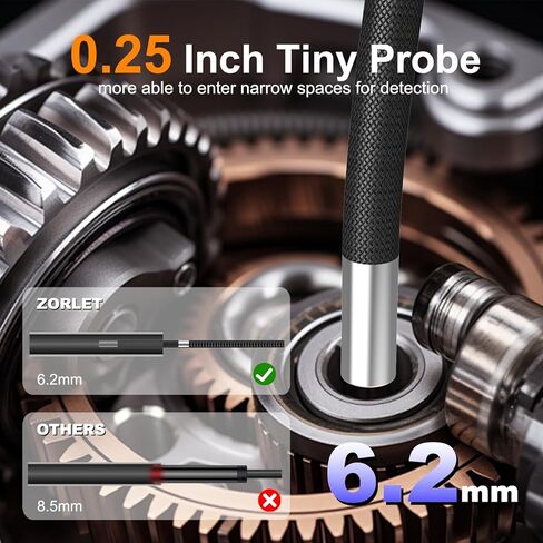 360 Articulating Borescope, 5" Monitor, 6.2mm Industrial Inspection Camera with 4-Way Joystick Articulation and 5.0FT Semi-Rigid Snake Tube, HD Endoscope for Automotive, Pipe & Equipment in Kuwait